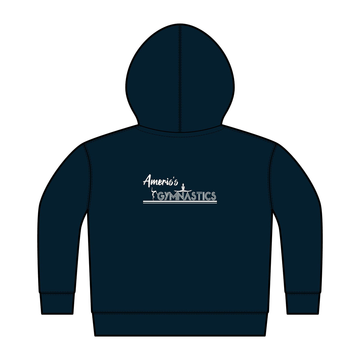 Toddler Gymnastics Full‑Zip Hoodie — 'Ameris's Gymnastics' Logo