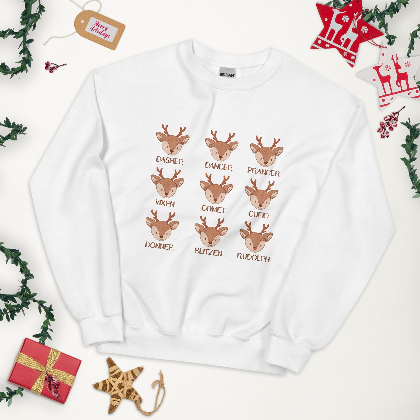 Reindeer Retro Christmas Unisex Sweatshirt