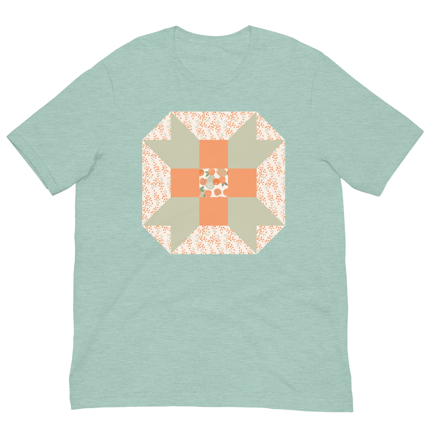 Quilt Block Peach Pattern Unisex t-shirt