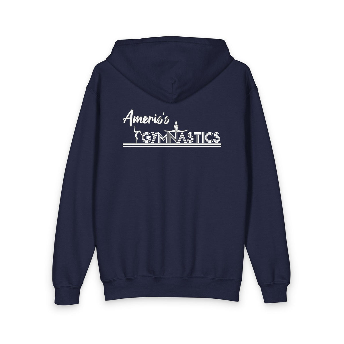 Gymnastics Youth Zipped Hoodie - 'Ameris's Gymnastics' Back Print