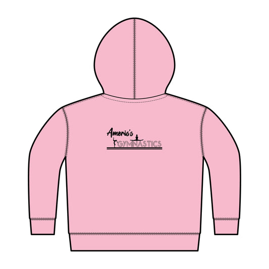 Toddler Zip Hoodie - 'Ameris's Gymnastics' Back Print, Kids Sports Fleece