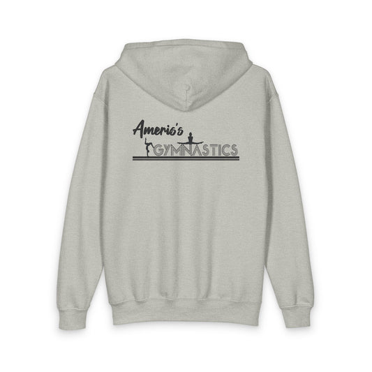 Youth Gymnastics Zipped Hoodie — 'Ameris's Gymnastics' Back Print