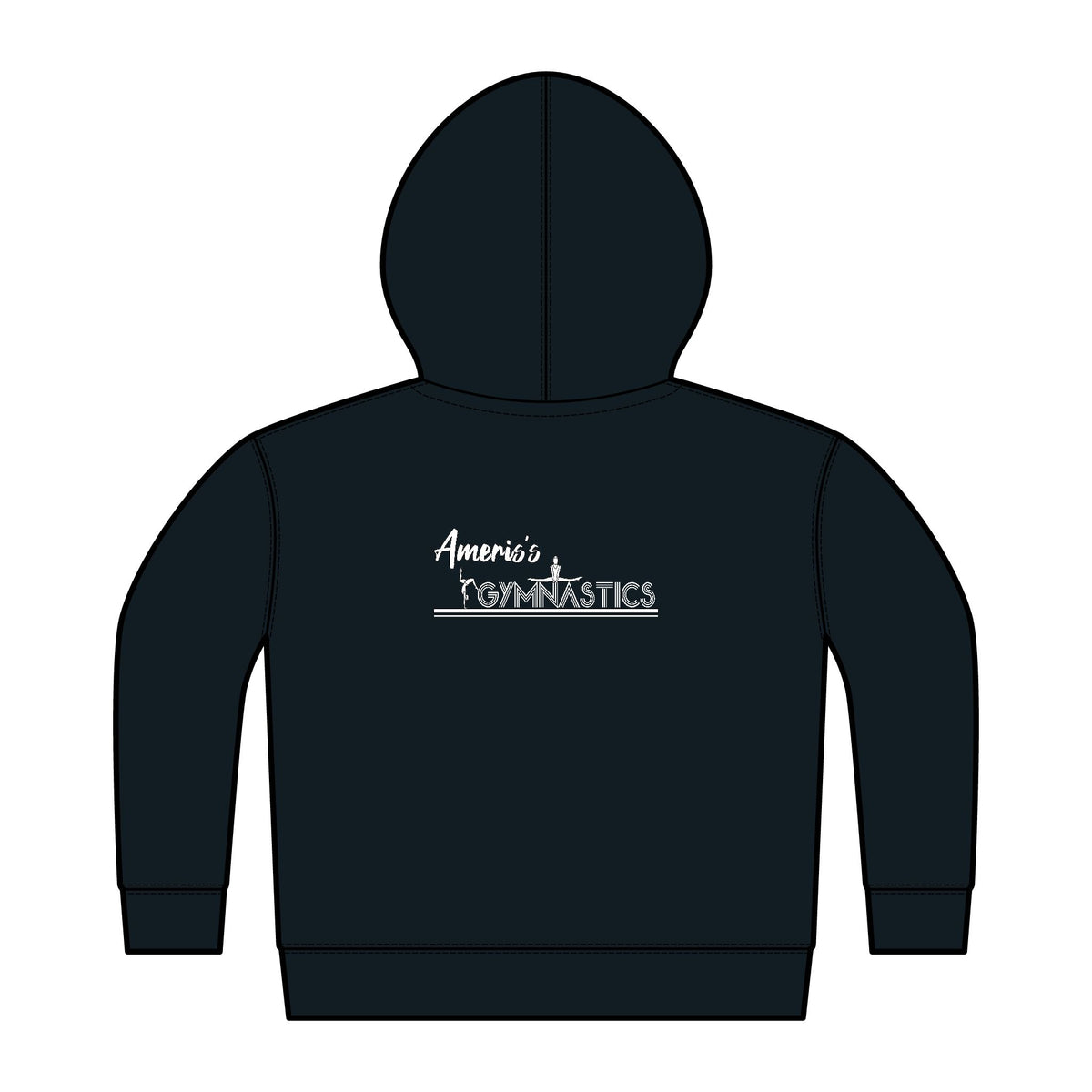 Toddler Gymnastics Full‑Zip Hoodie — 'Ameris's Gymnastics' Logo