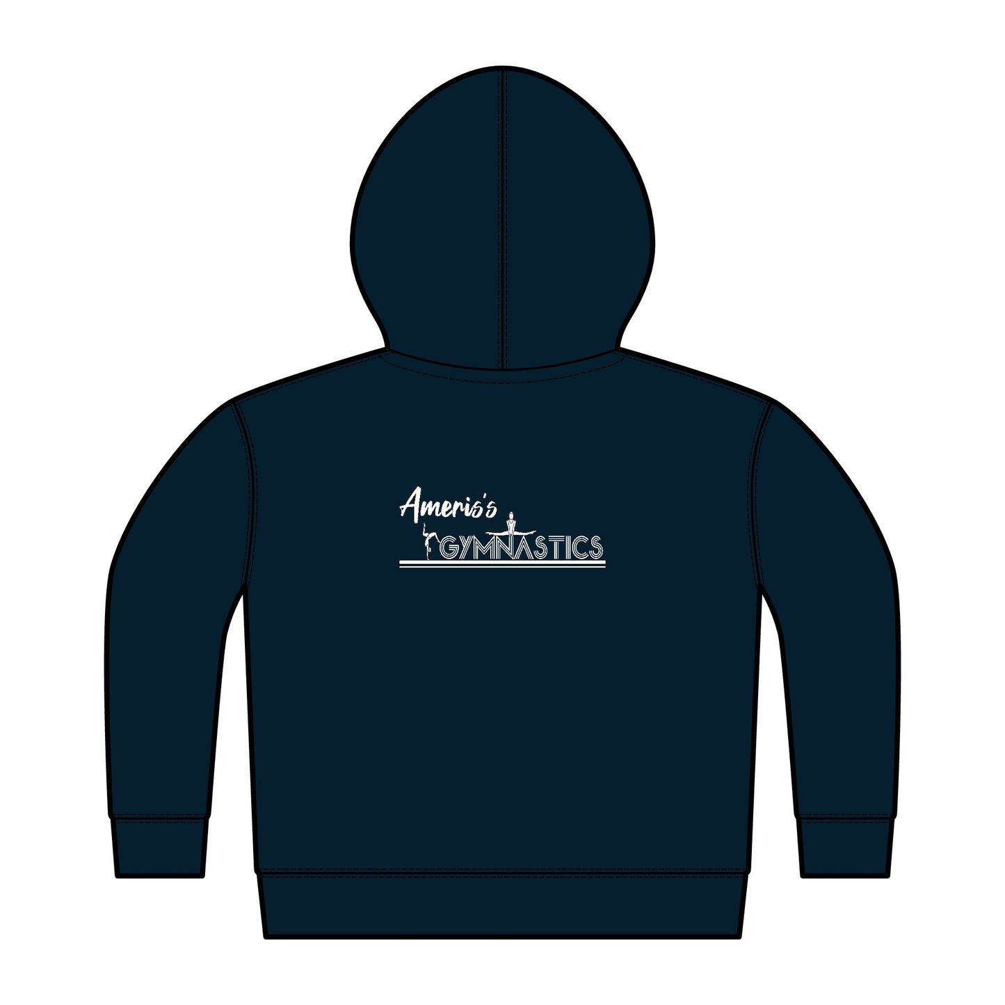 Toddler Gymnastics Full‑Zip Hoodie — 'Ameris's Gymnastics' Logo