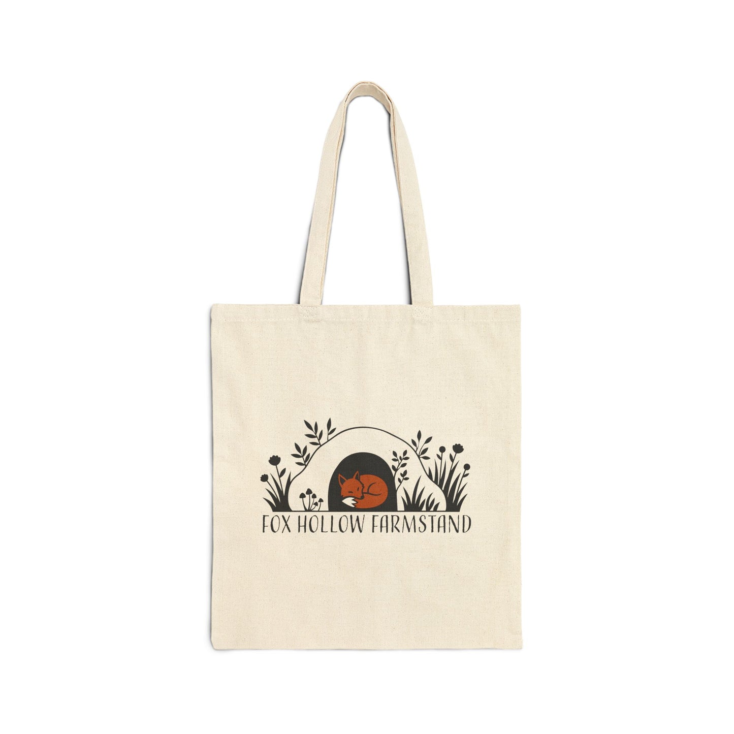 Canvas Tote Bag — Fox Hollow Farmstand Logo Organic Grocery Shopper