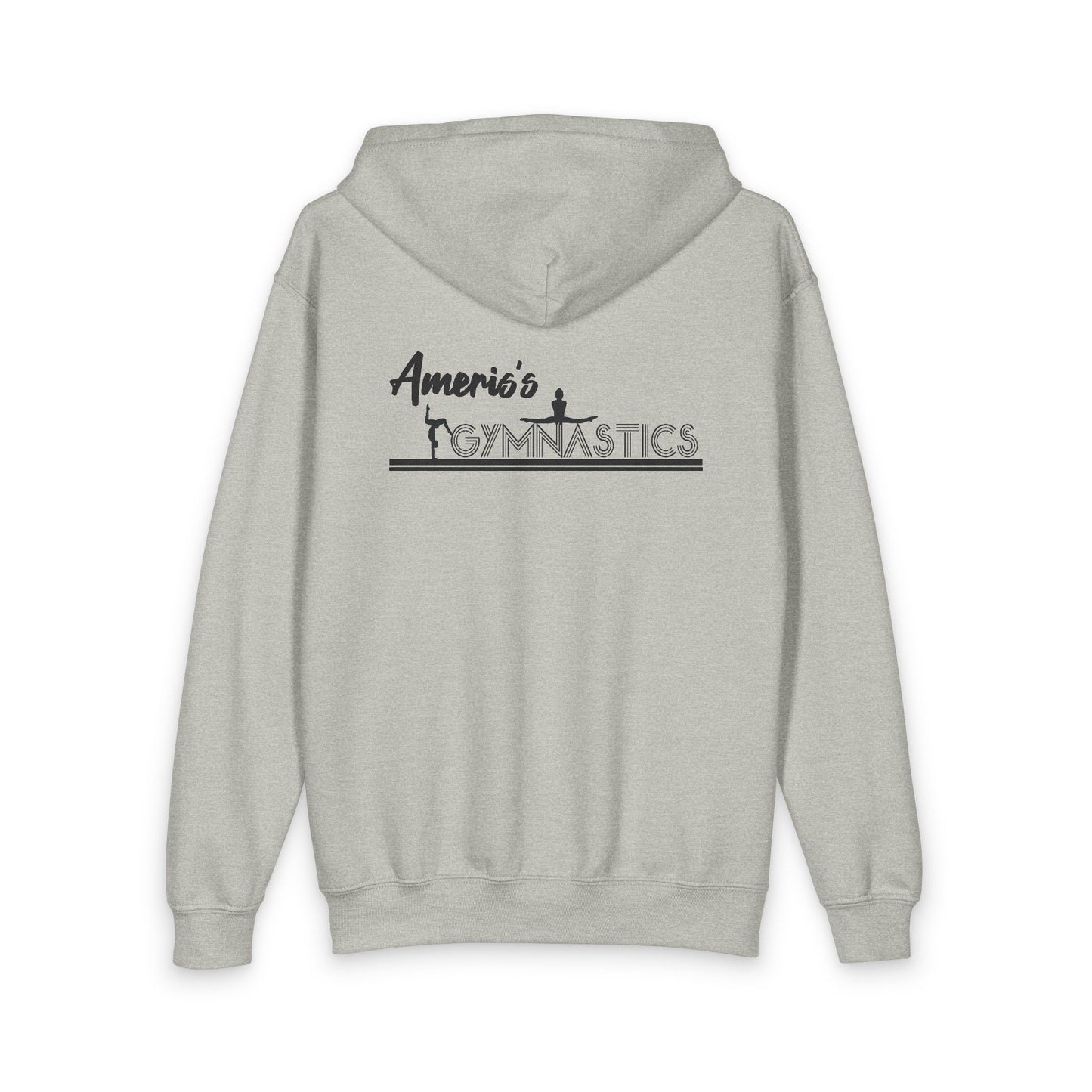 Youth Gymnastics Zipped Hoodie — 'Ameris's Gymnastics' Back Print