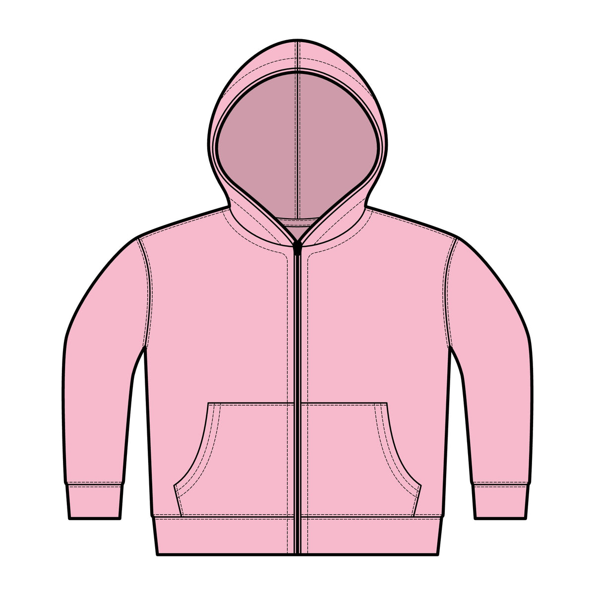 Toddler Zip Hoodie - 'Ameris's Gymnastics' Back Print, Kids Sports Fleece