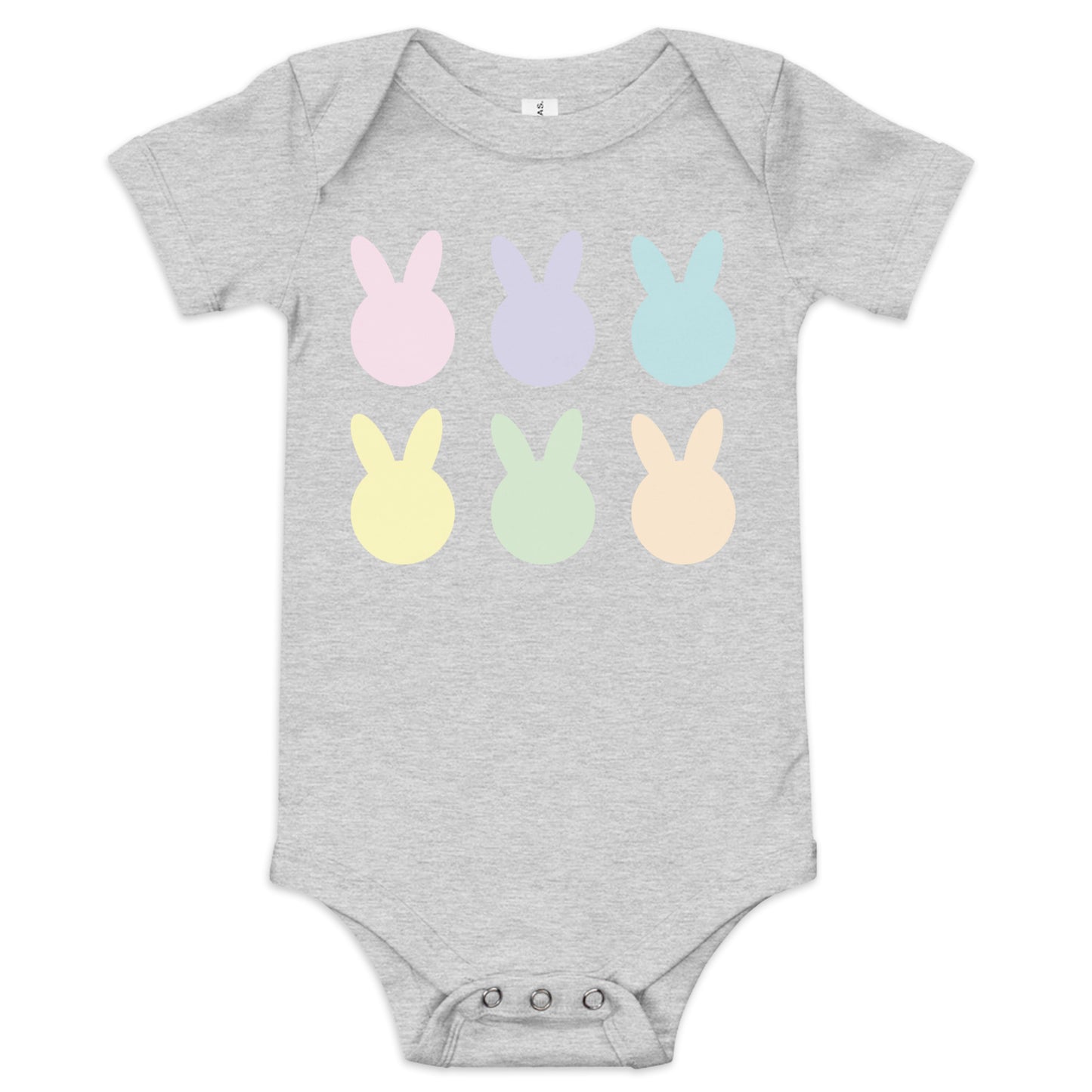 Pastel Bunny Head Baby short sleeve one piece