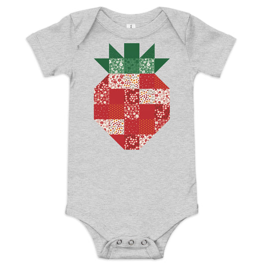 Quilt Pattern Strawberry Baby short sleeve one piece