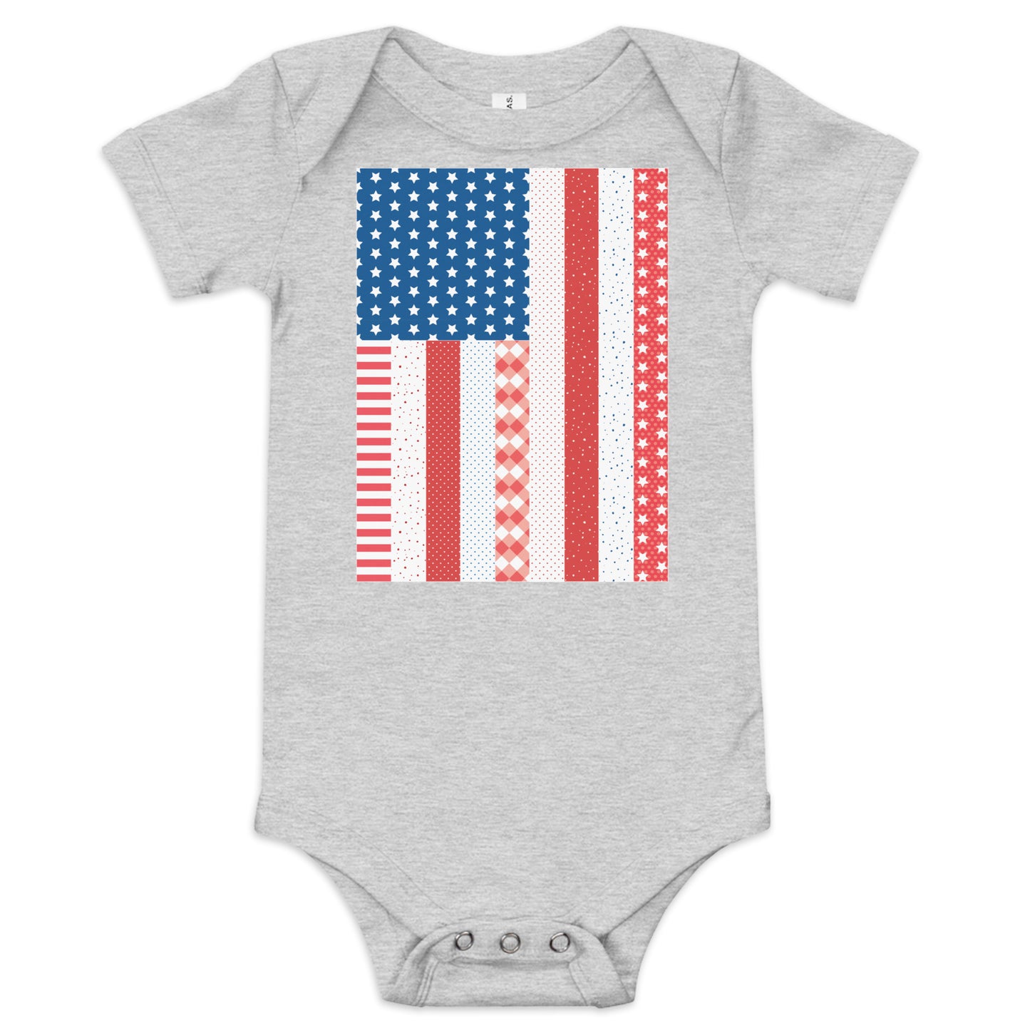 Quilt Block American Flag Baby short sleeve one piece