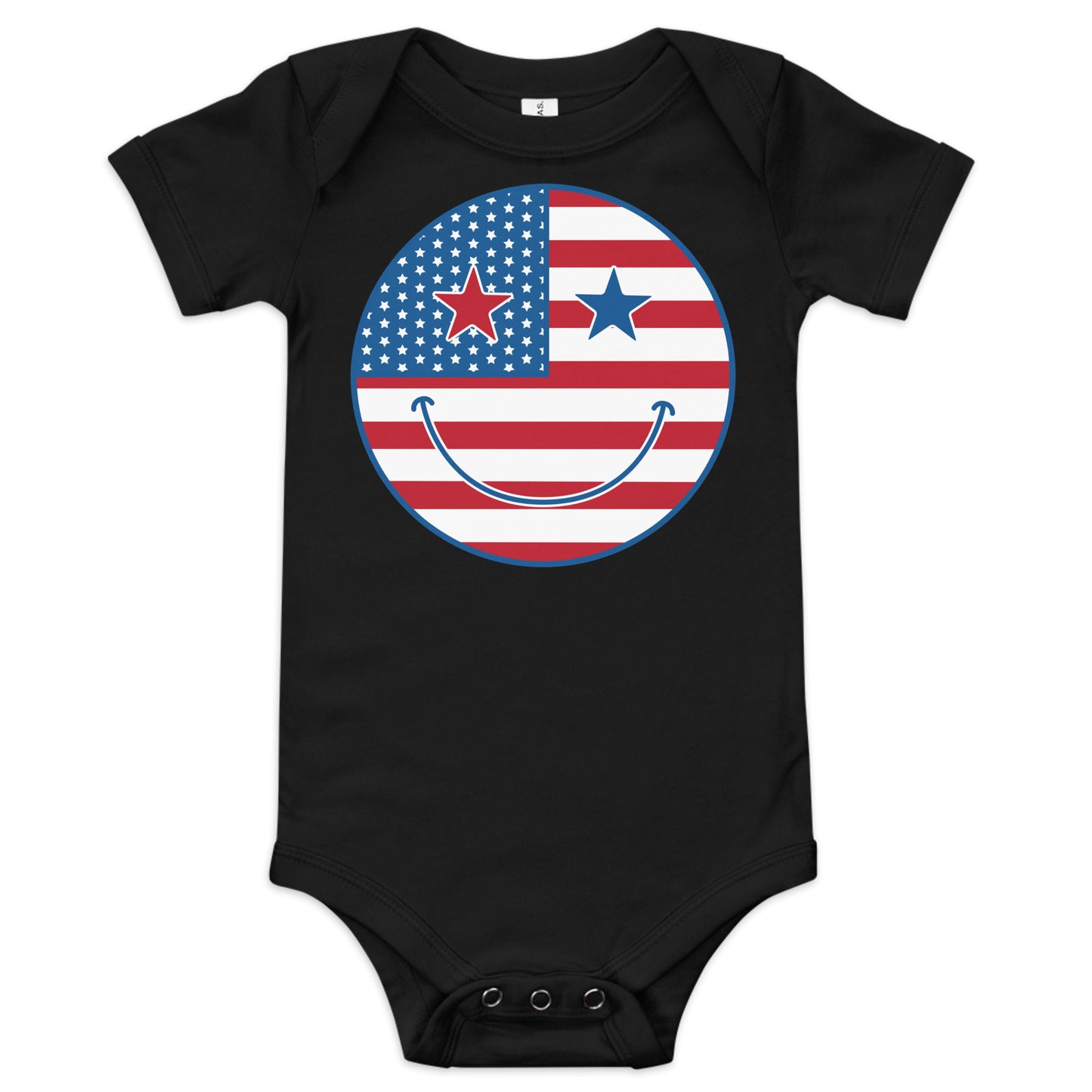 Patriotic Smiley Baby short sleeve one piece