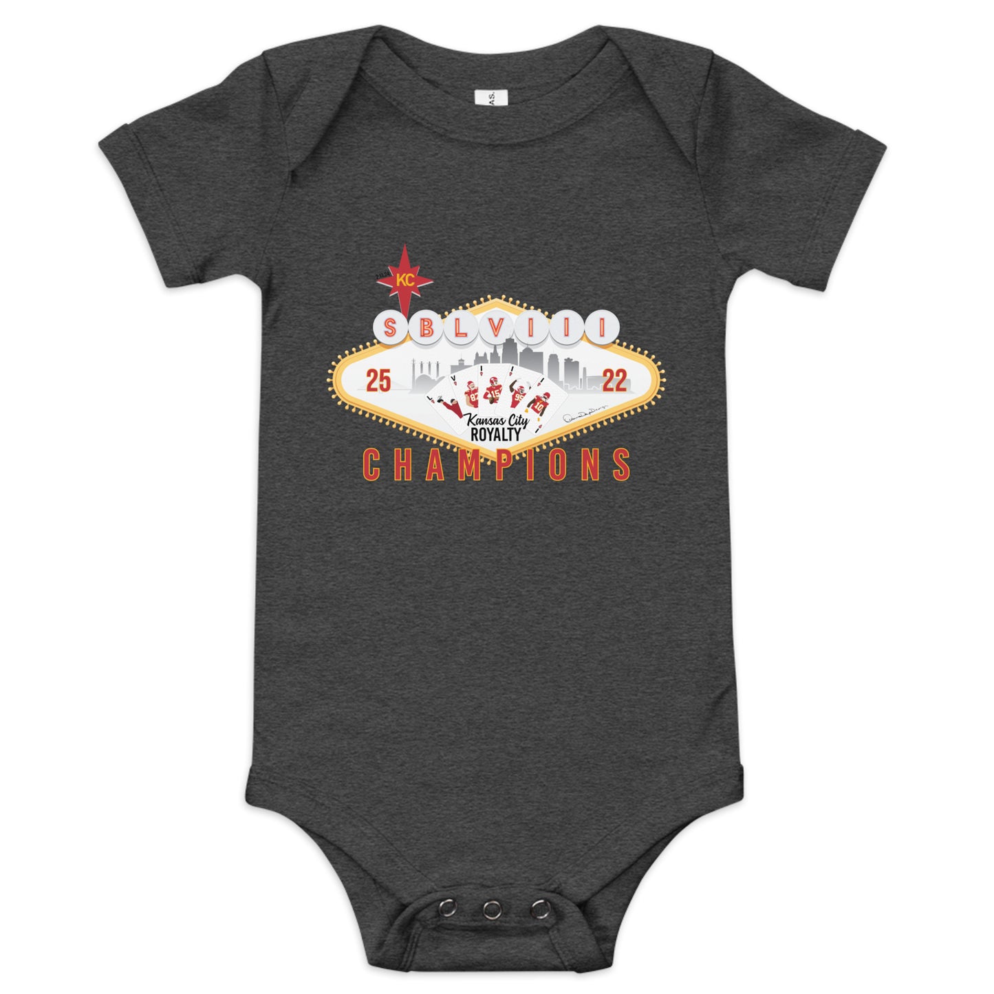 Super Bowl Vegas Royal Flush Baby short sleeve one piece