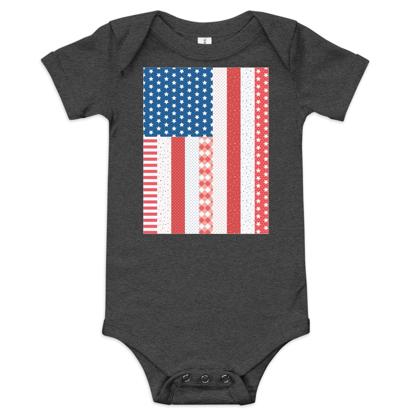 Quilt Block American Flag Baby short sleeve one piece