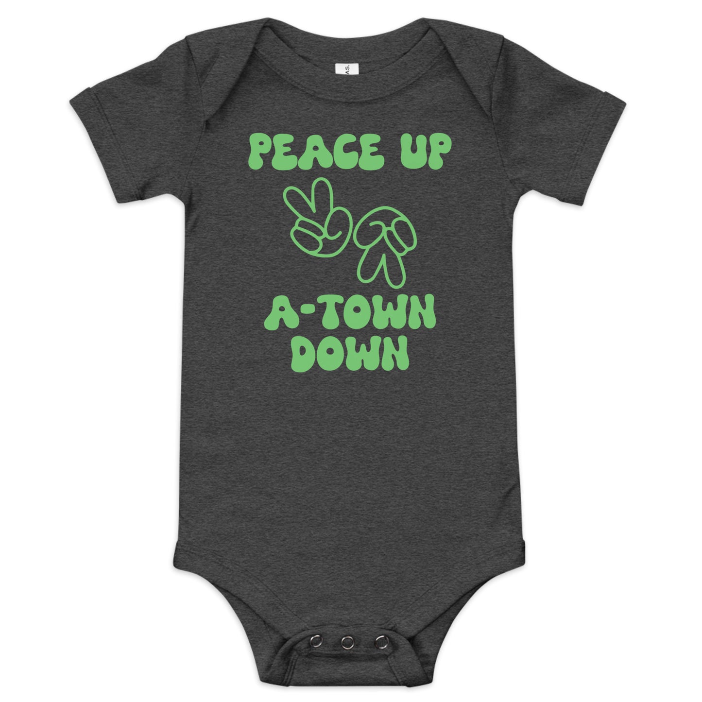 Peace Up A-Town Down Baby short sleeve one piece