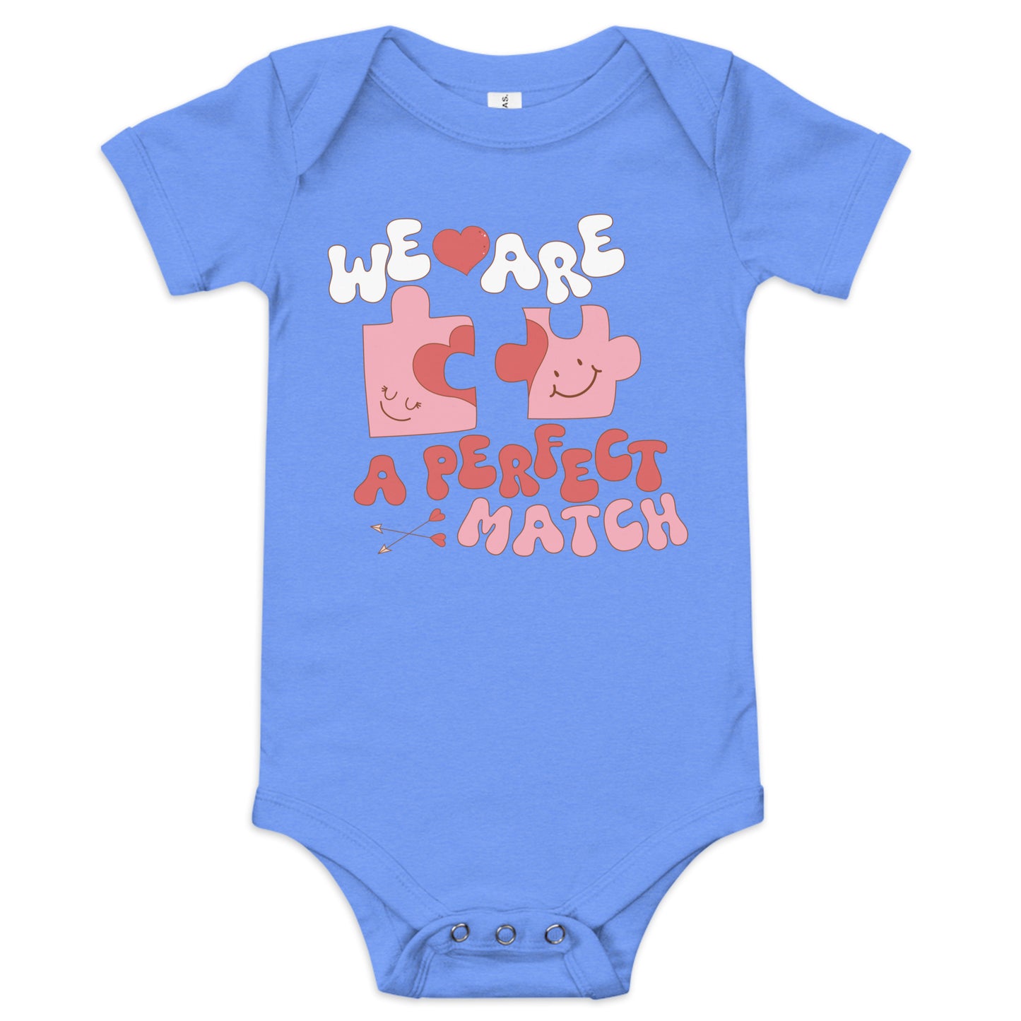 We Are A Perfect Match Baby short sleeve one piece