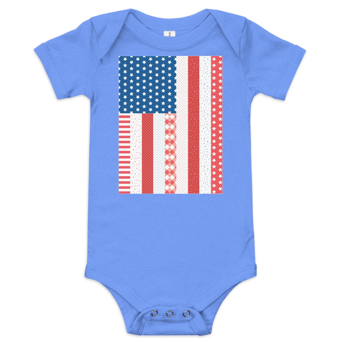 Quilt Block American Flag Baby short sleeve one piece