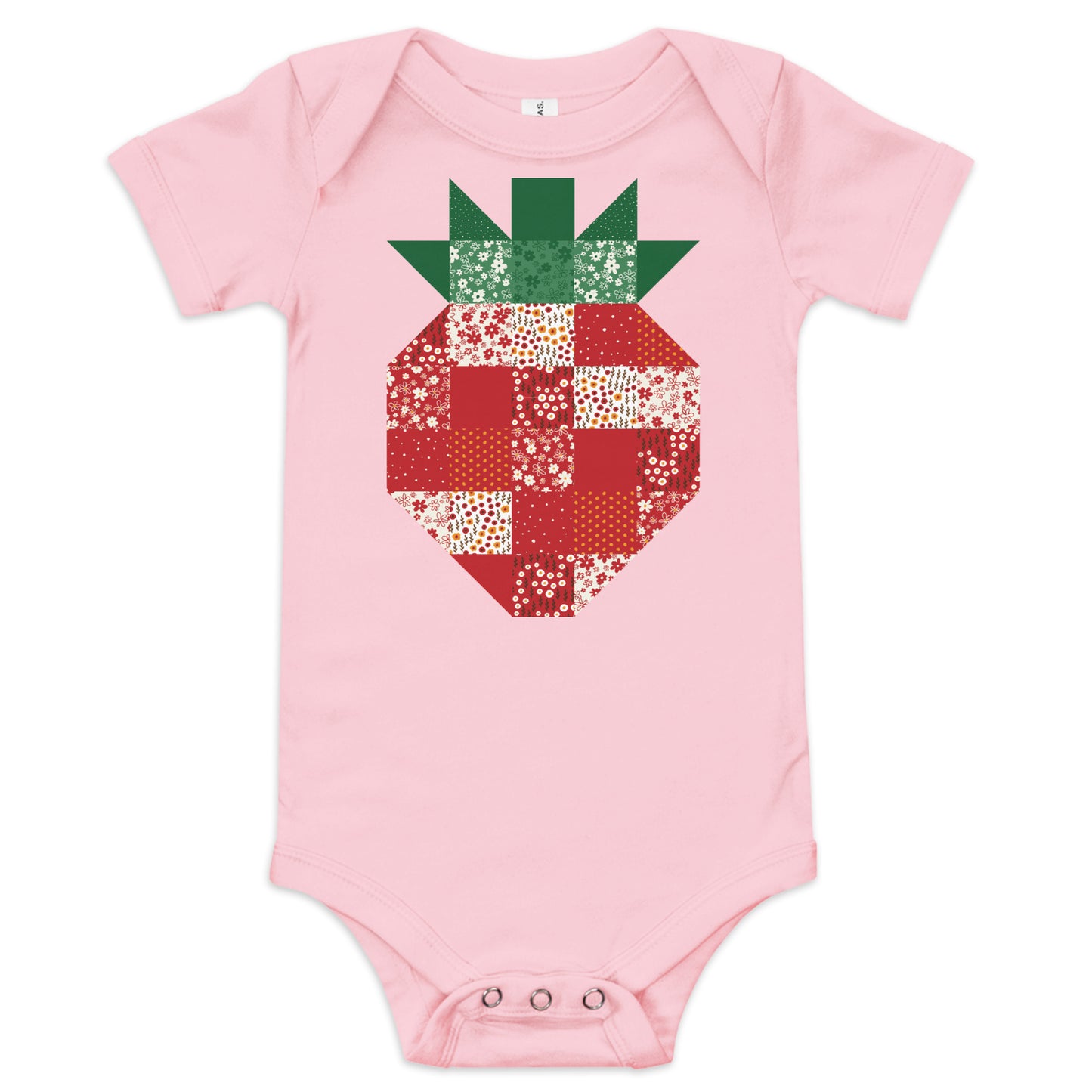 Quilt Pattern Strawberry Baby short sleeve one piece