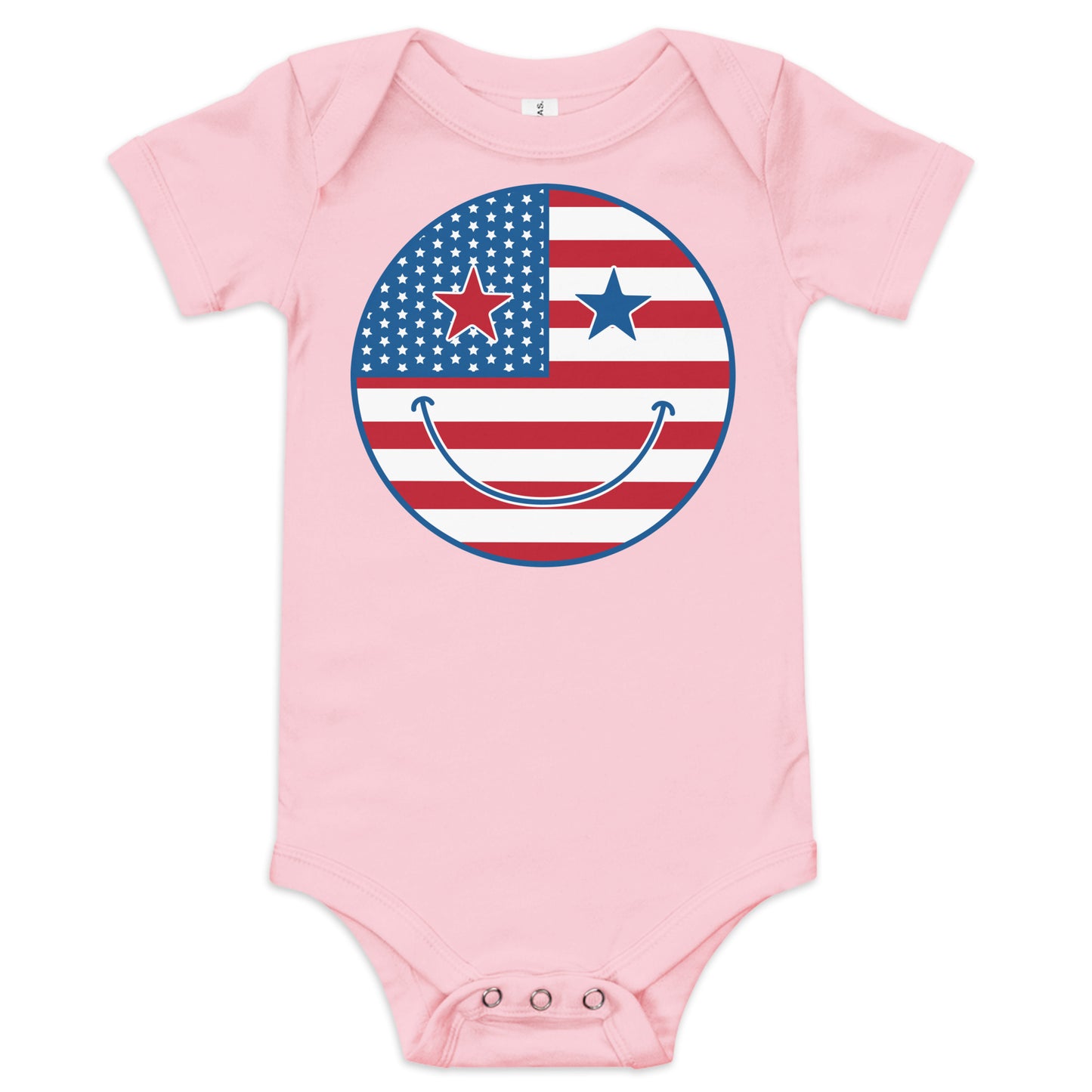 Patriotic Smiley Baby short sleeve one piece