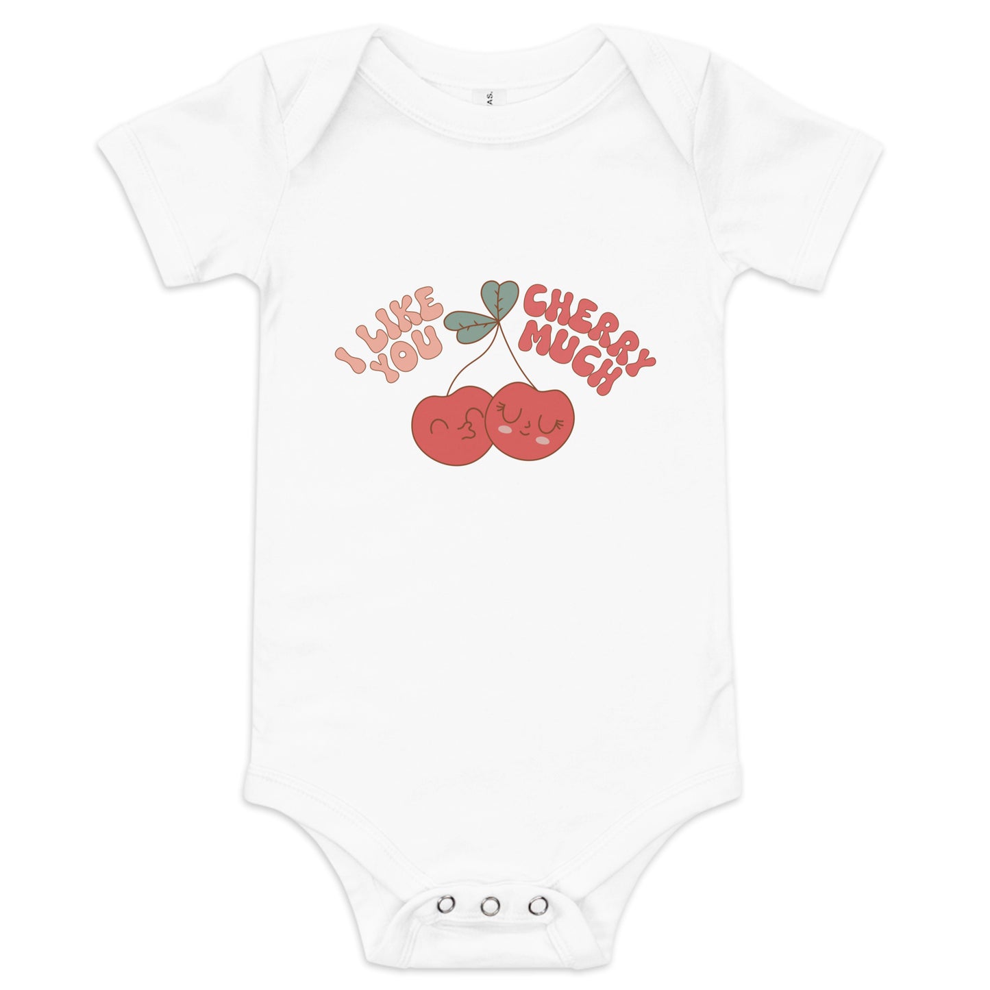 I Like You Cherry Much Baby short sleeve one piece