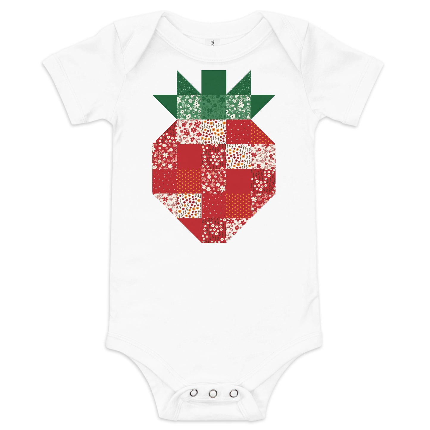 Quilt Pattern Strawberry Baby short sleeve one piece