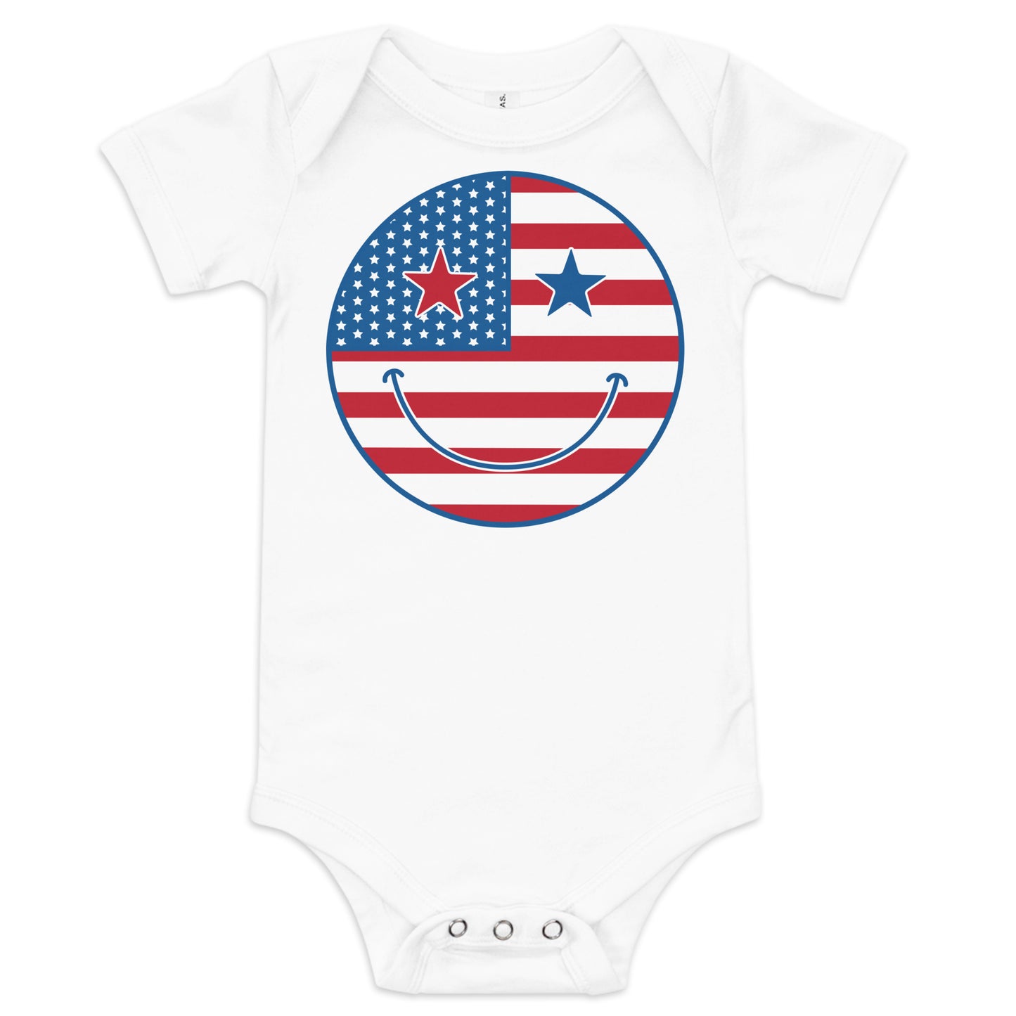 Patriotic Smiley Baby short sleeve one piece