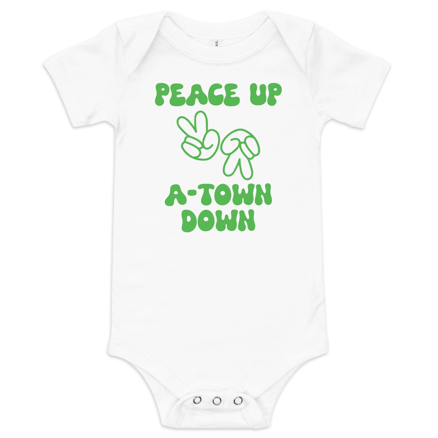 Peace Up A-Town Down Baby short sleeve one piece