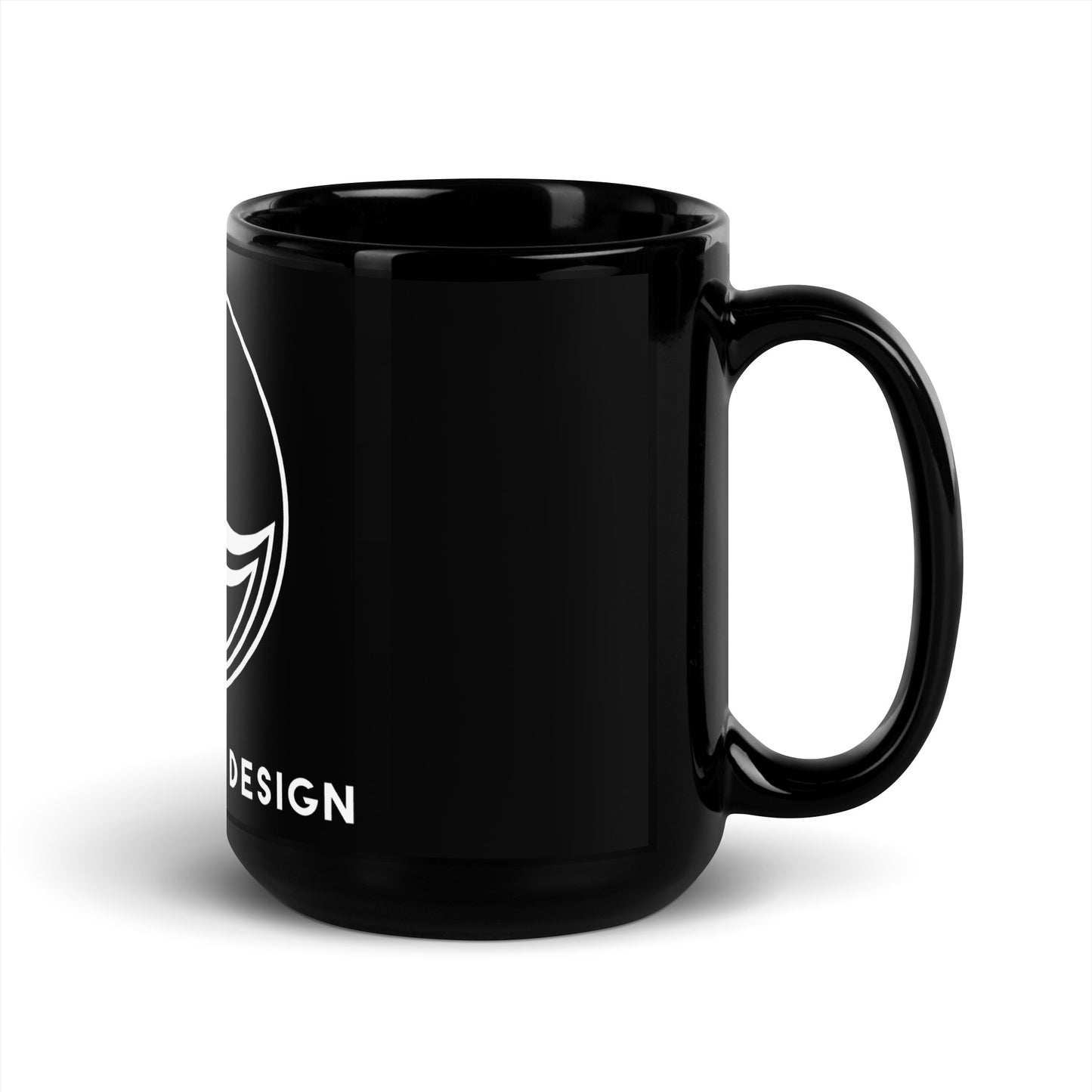 Oceans Deep Design Black Glossy Mug