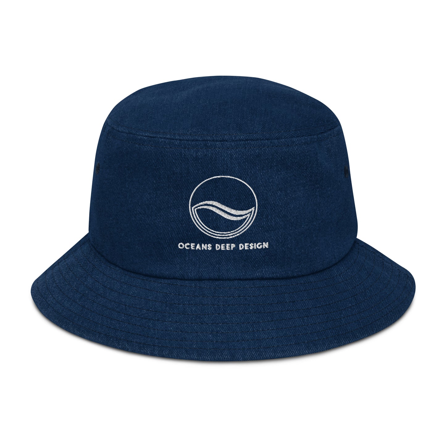 Oceans Deep Design Denim bucket hat