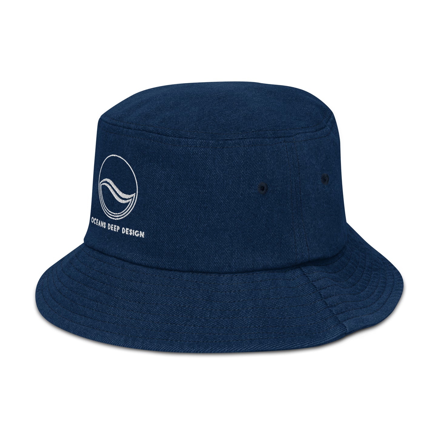 Oceans Deep Design Denim bucket hat