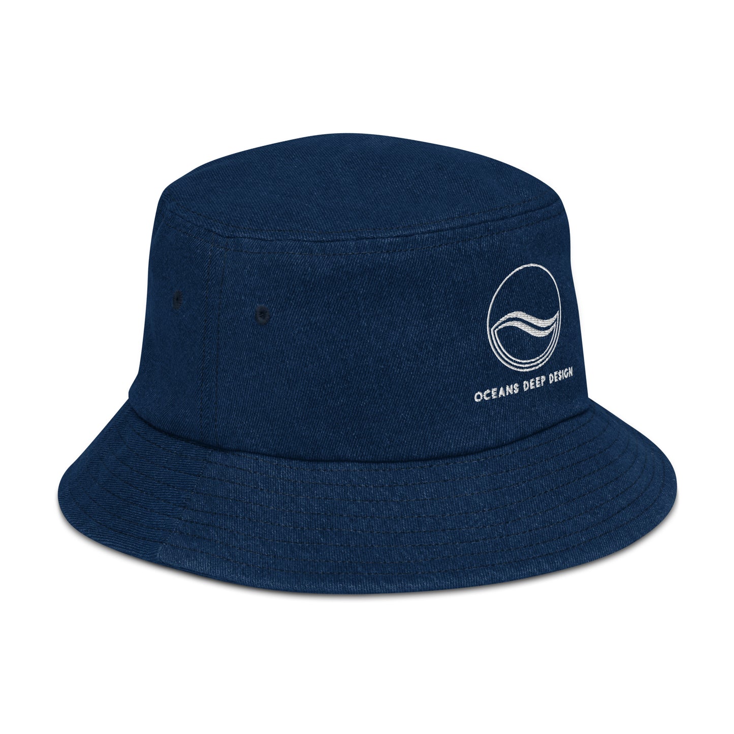 Oceans Deep Design Denim bucket hat