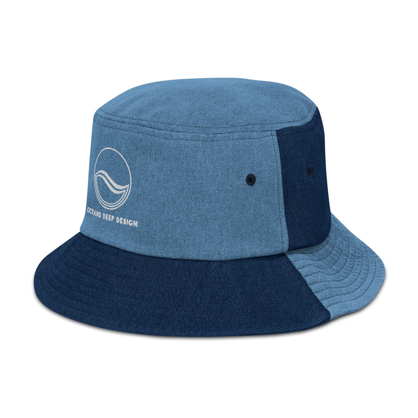 Oceans Deep Design Denim bucket hat