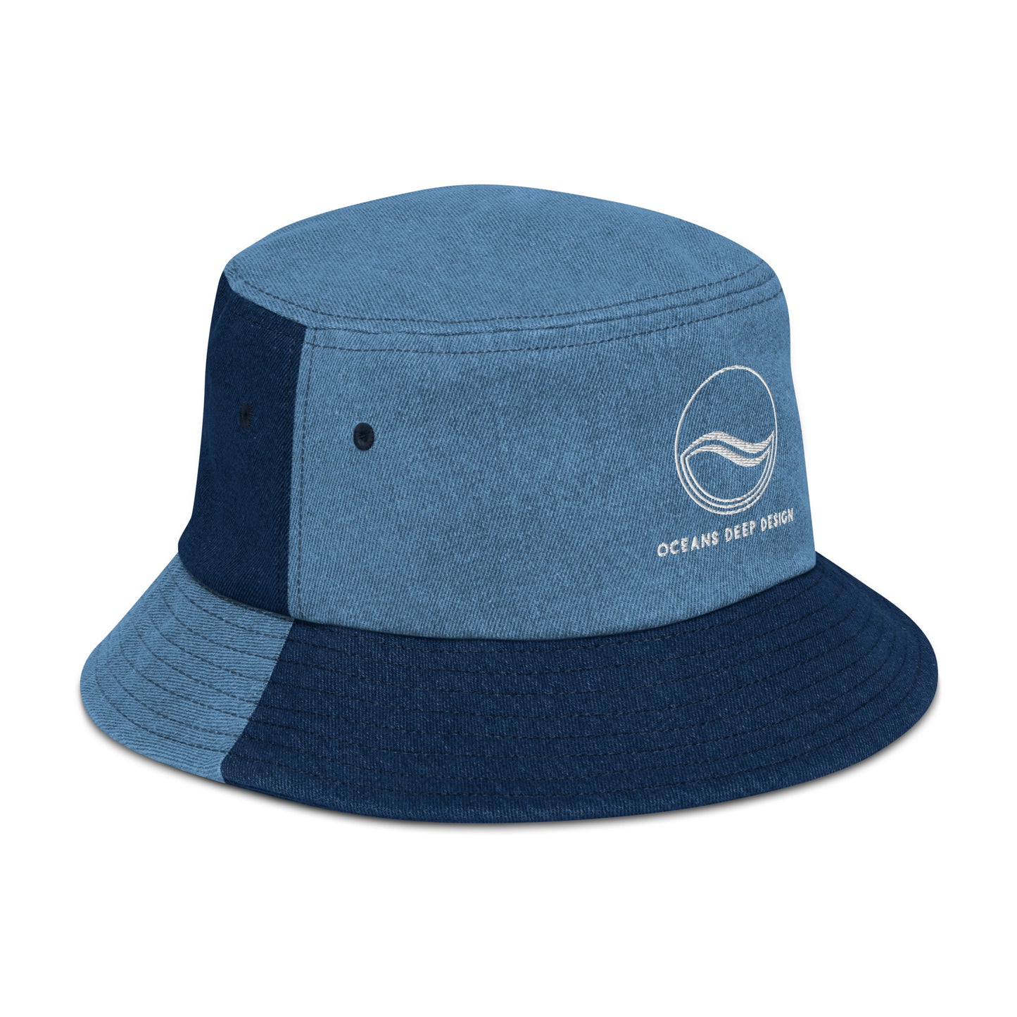 Oceans Deep Design Denim bucket hat