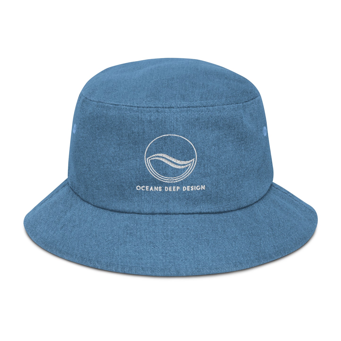 Oceans Deep Design Denim bucket hat