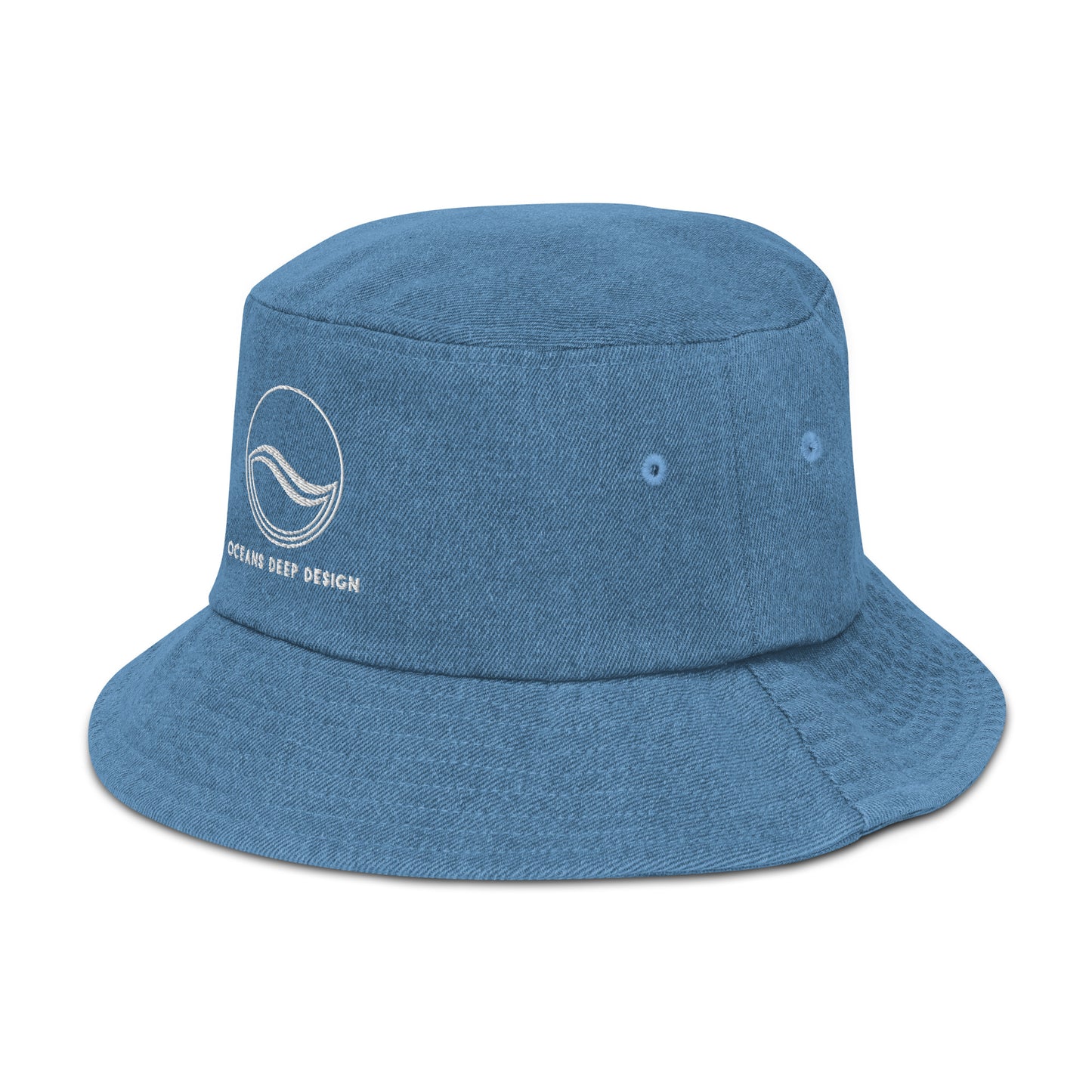 Oceans Deep Design Denim bucket hat