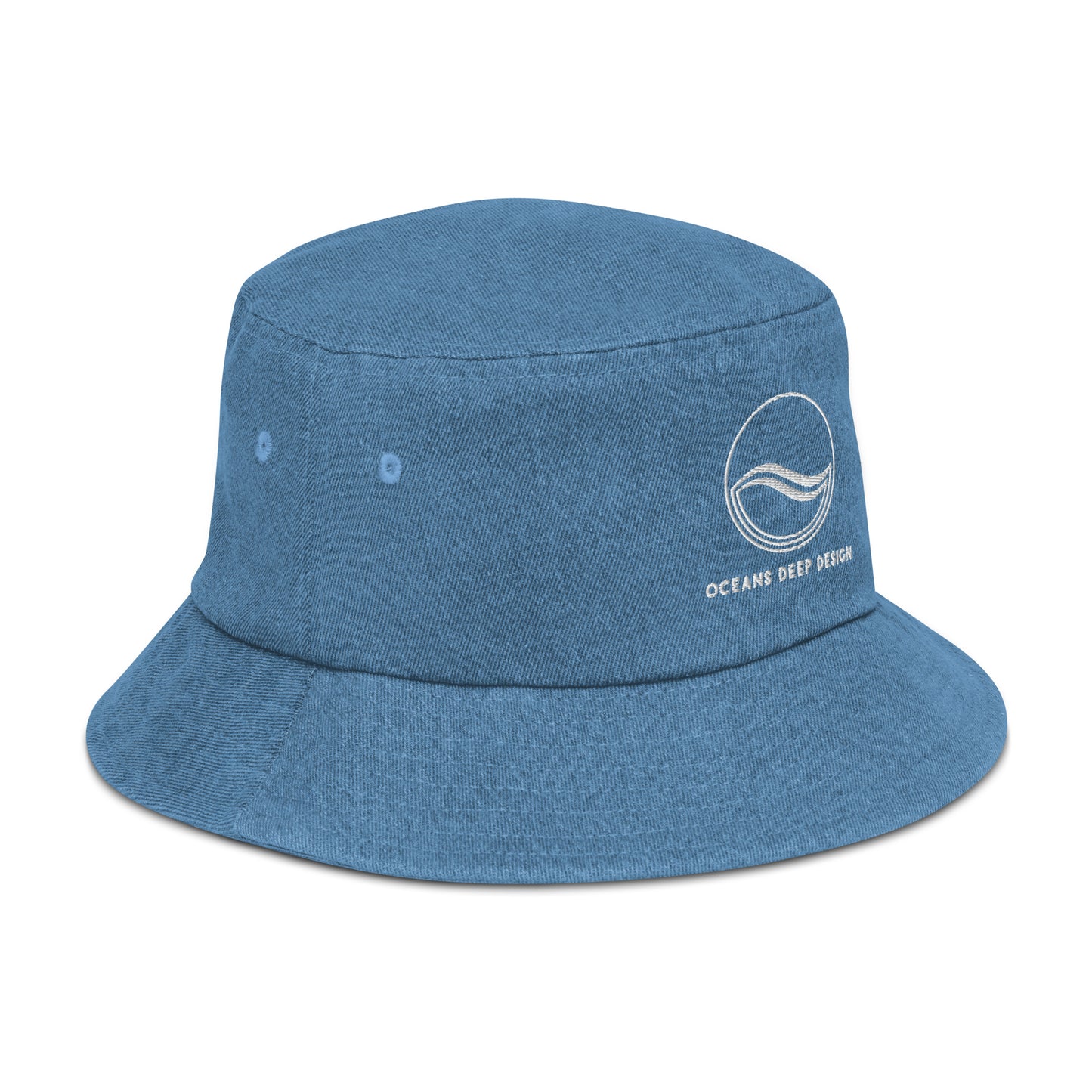 Oceans Deep Design Denim bucket hat