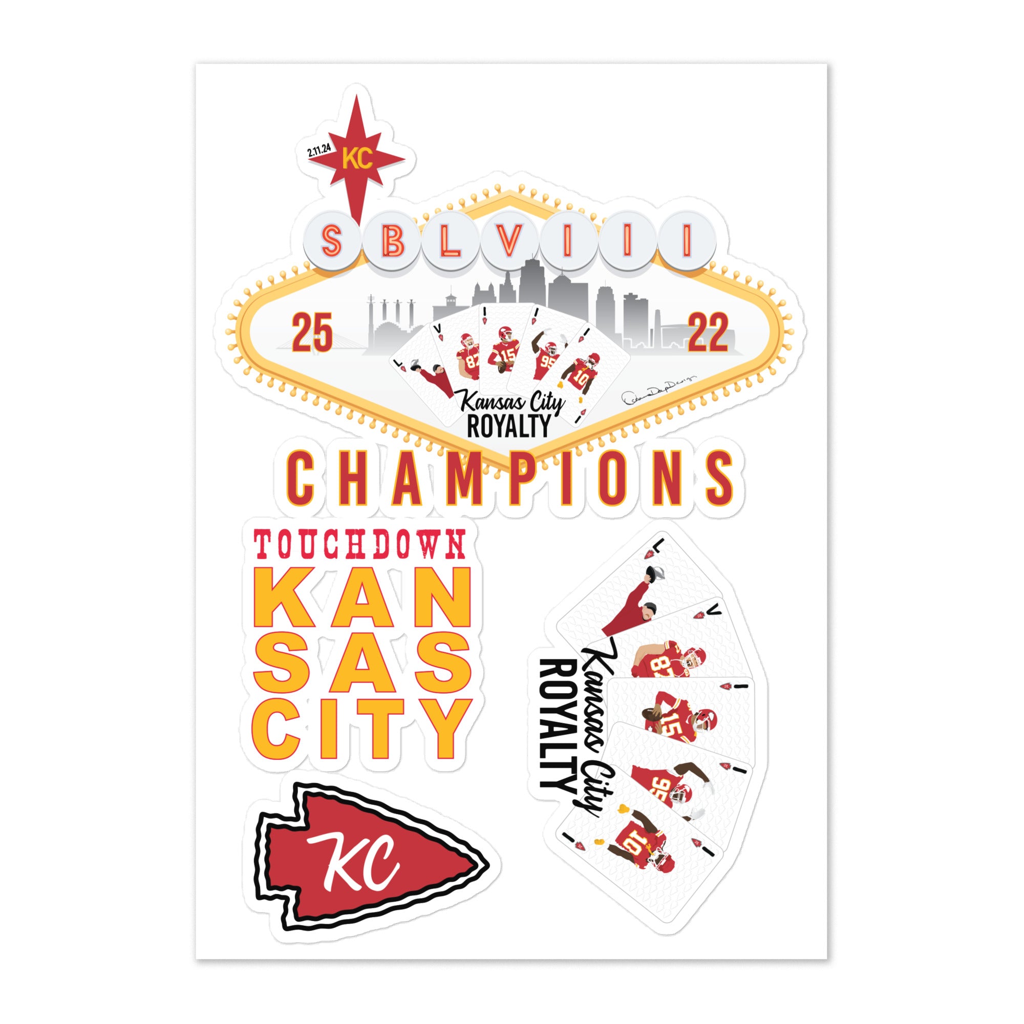 Kansas City Chiefs Super Bowl Sticker sheet – Oceans Deep Design