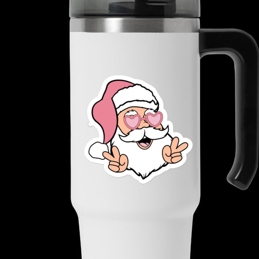 Pink Groovy Christmas Santa - Bubble-free stickers