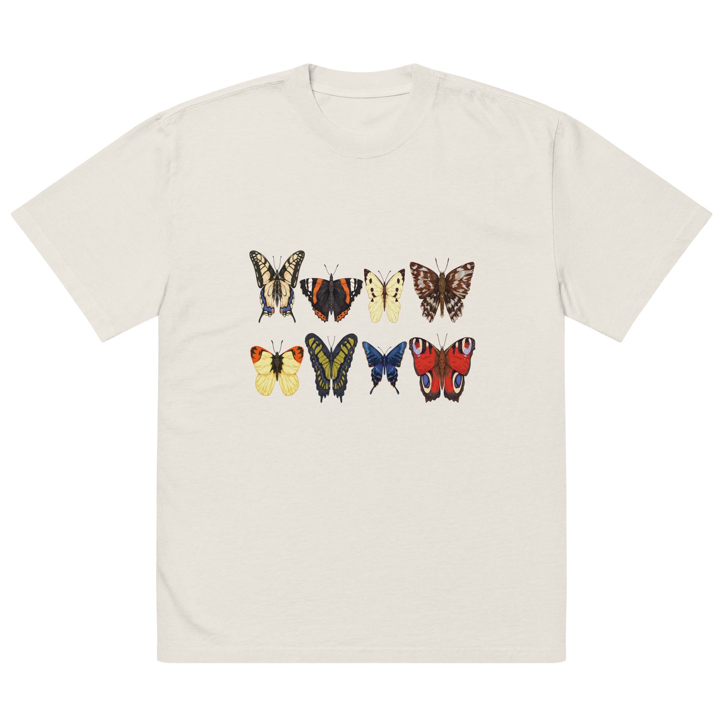 Butterfly Pattern Oversized faded t-shirt