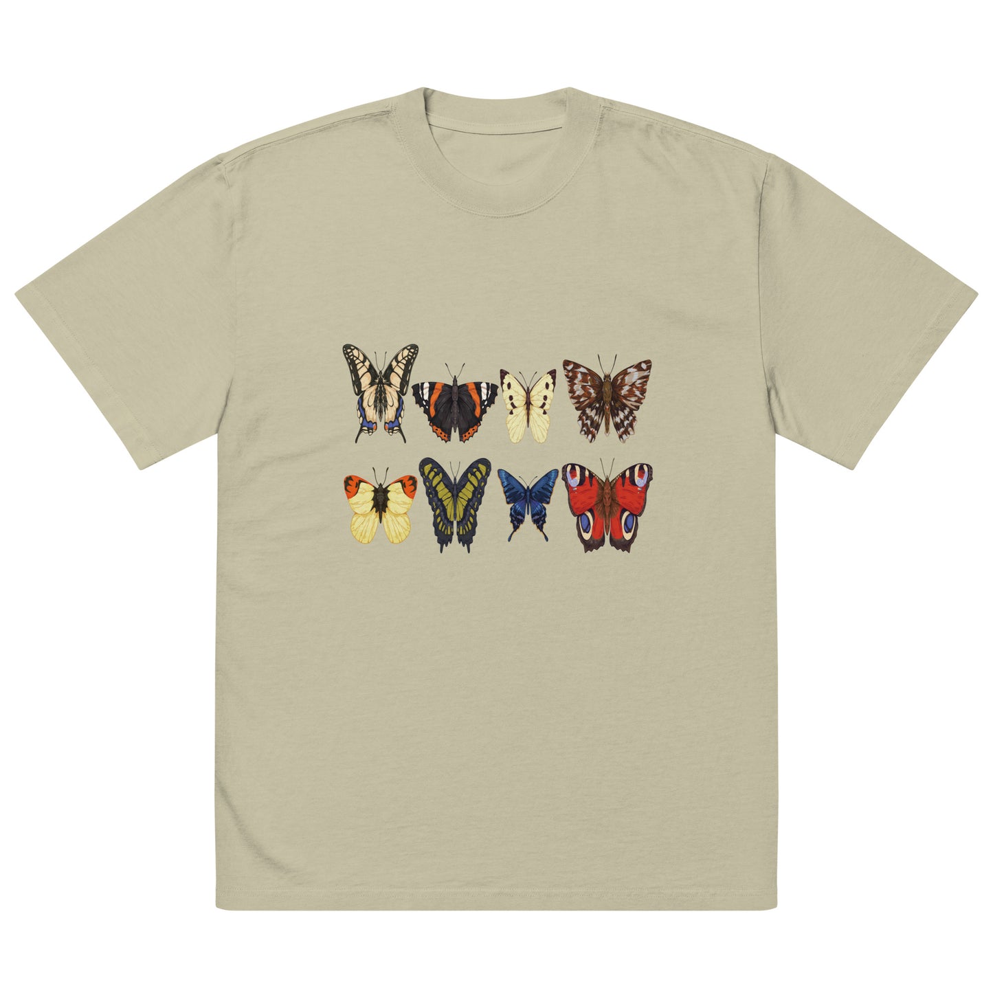 Butterfly Pattern Oversized faded t-shirt