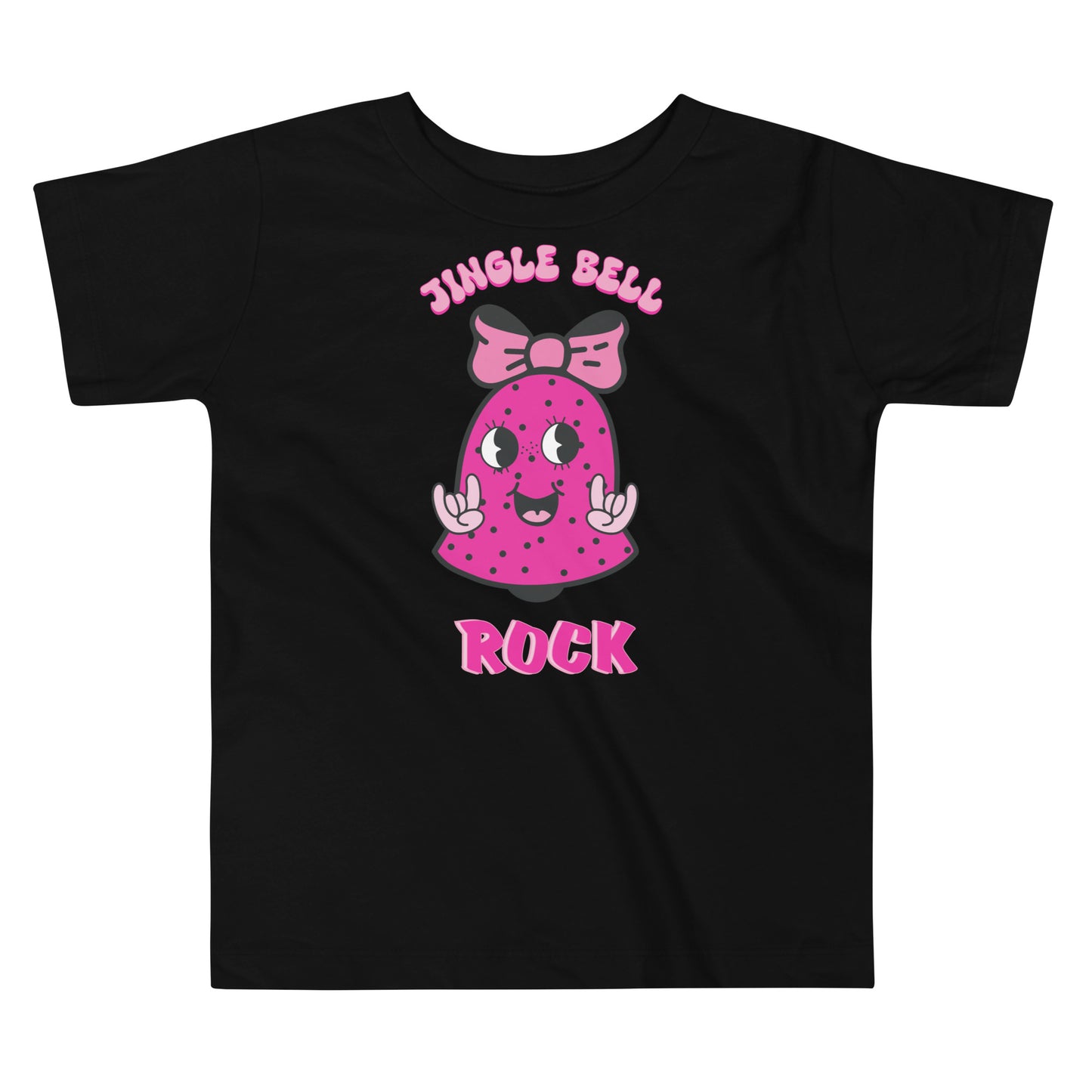 Jingle Bell Rock Pink Retro Toddler Short Sleeve Tee