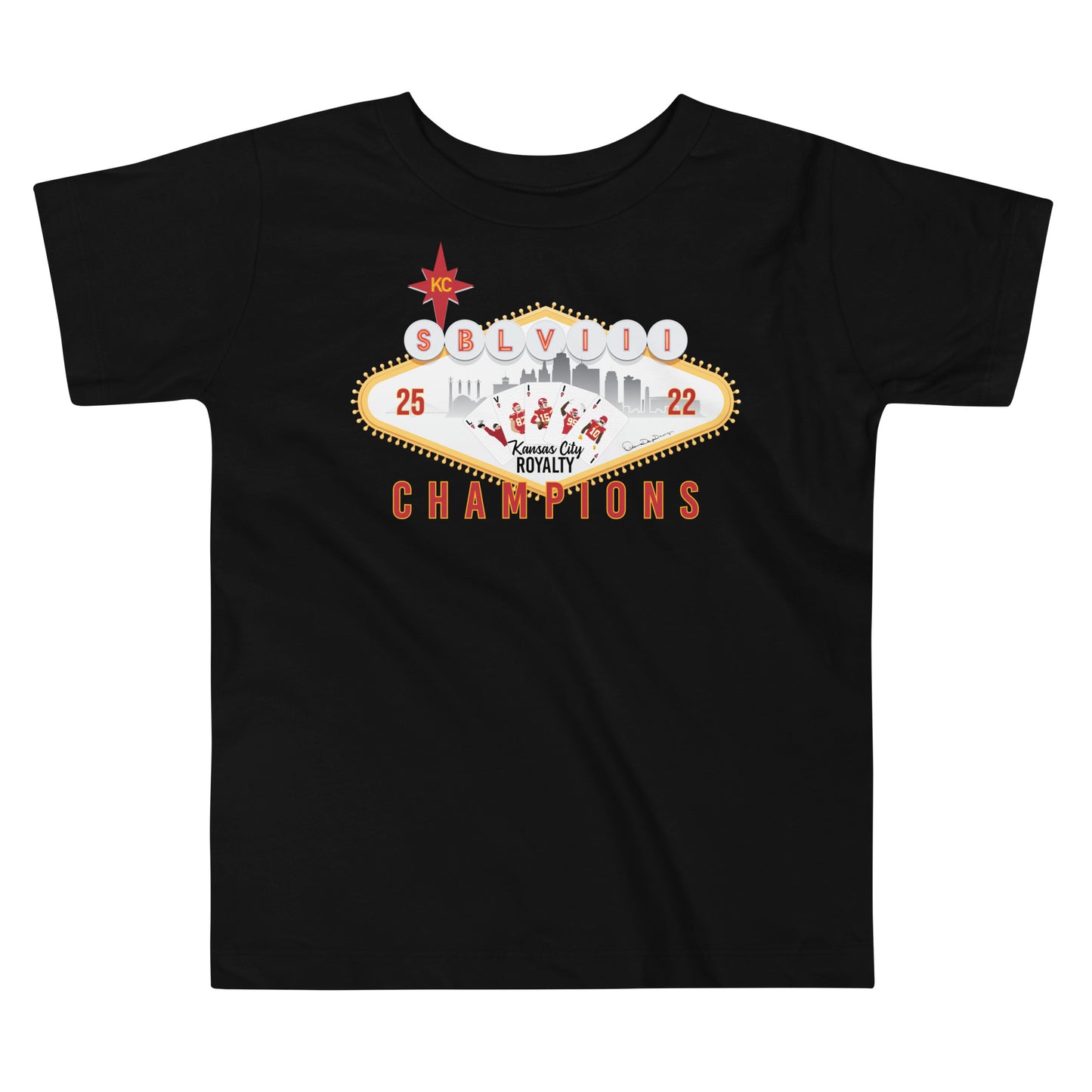 Super Bowl Vegas Royal Flush Toddler Short Sleeve Tee