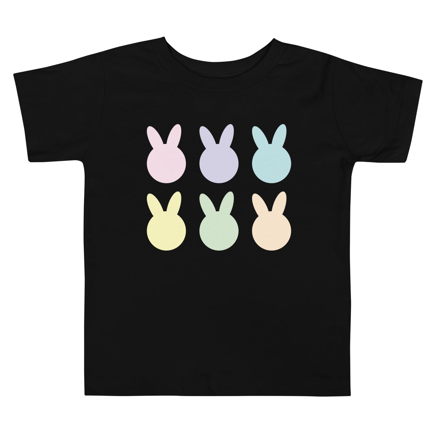 Pastel Easter Bunny Head Toddler Short Sleeve Tee