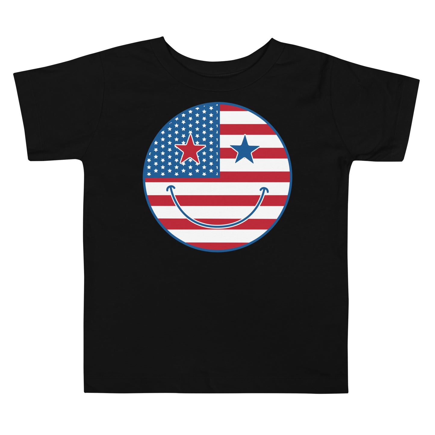 Patriotic Smiley Toddler Short Sleeve Tee