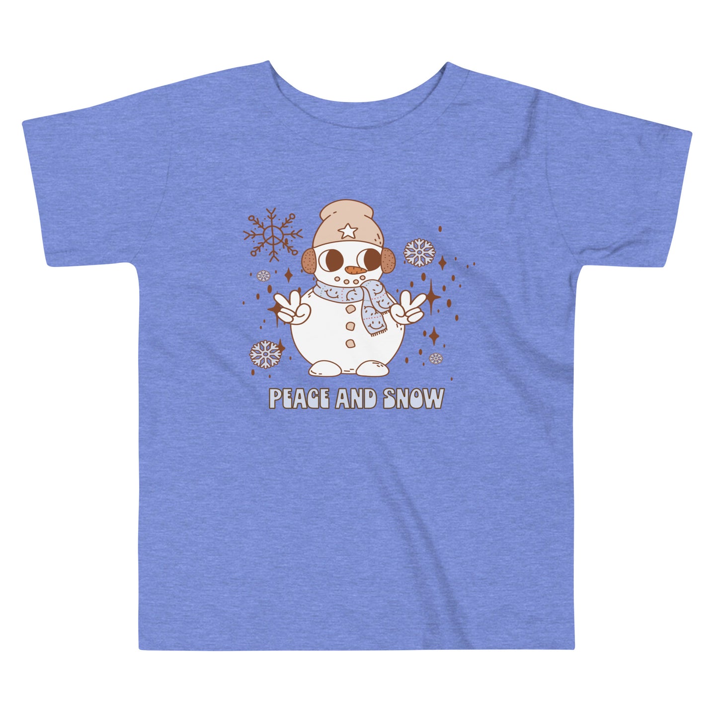 Snow and Peace Retro Christmas Toddler Short Sleeve Tee