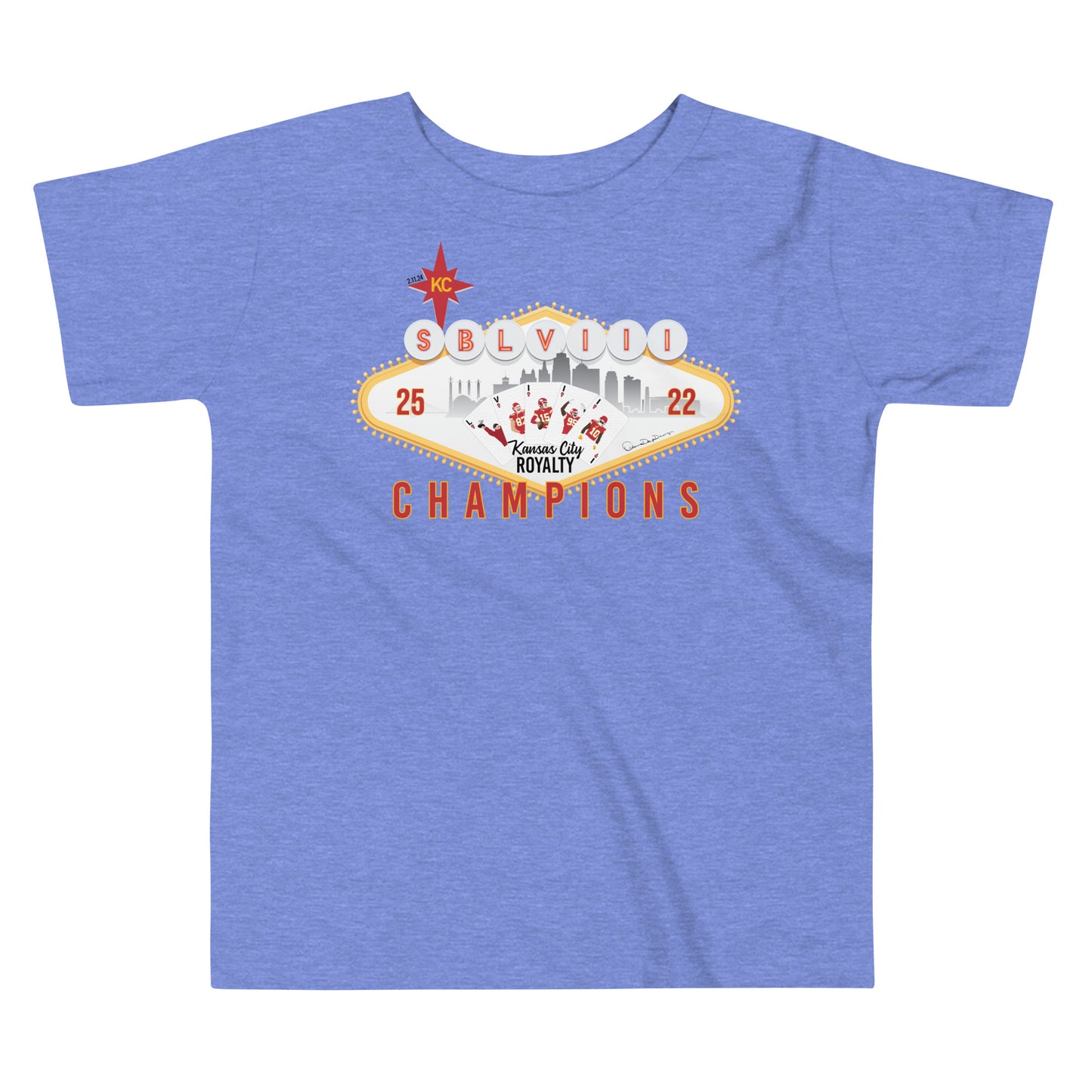 Super Bowl Vegas Royal Flush Toddler Short Sleeve Tee