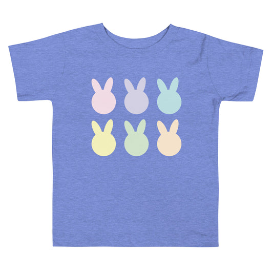 Pastel Easter Bunny Head Toddler Short Sleeve Tee