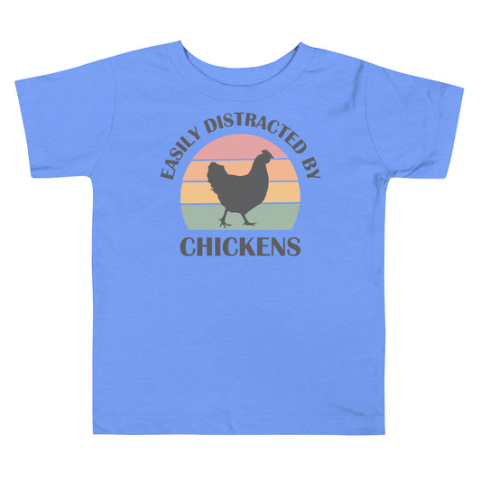 Easily Distracted by Chickens Toddler Short Sleeve Tee