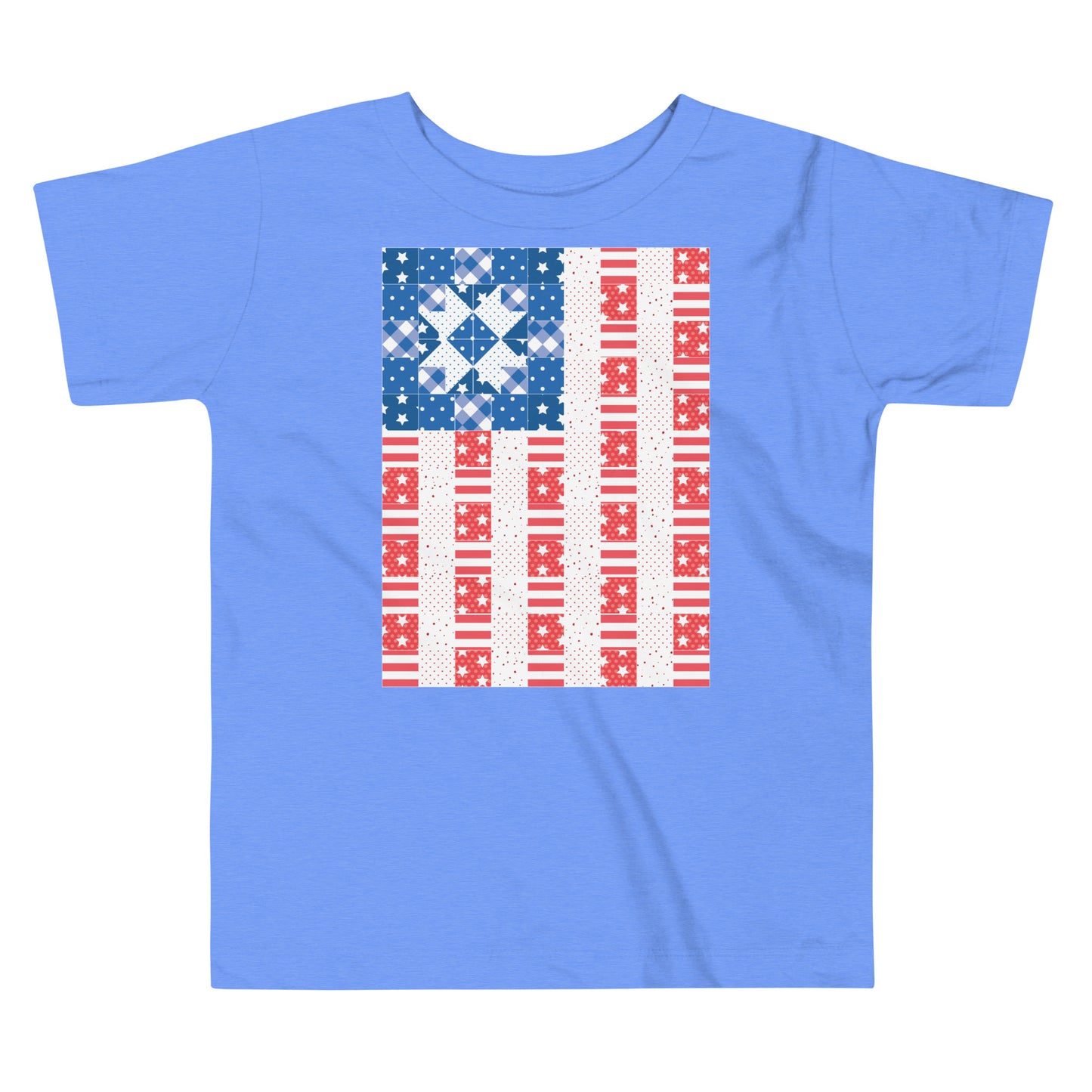 Quilt Block Americana Flag Toddler Short Sleeve Tee