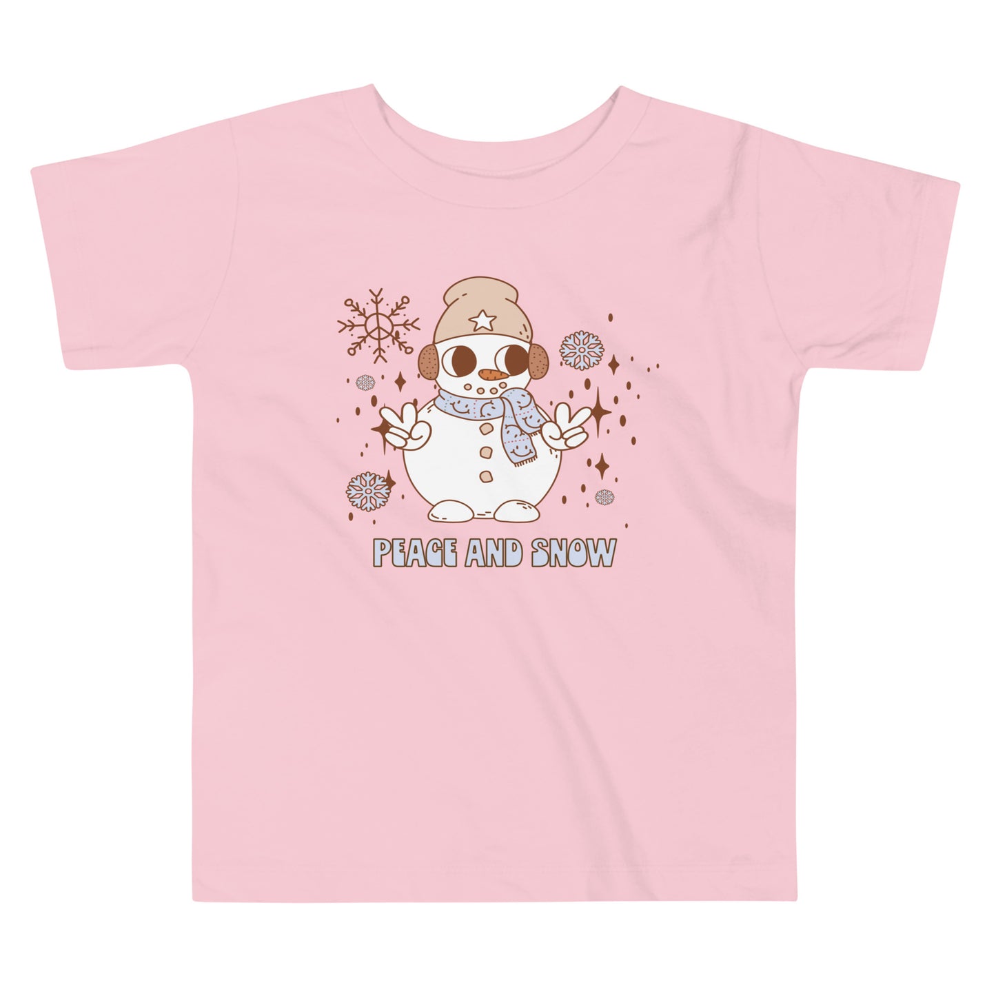 Snow and Peace Retro Christmas Toddler Short Sleeve Tee