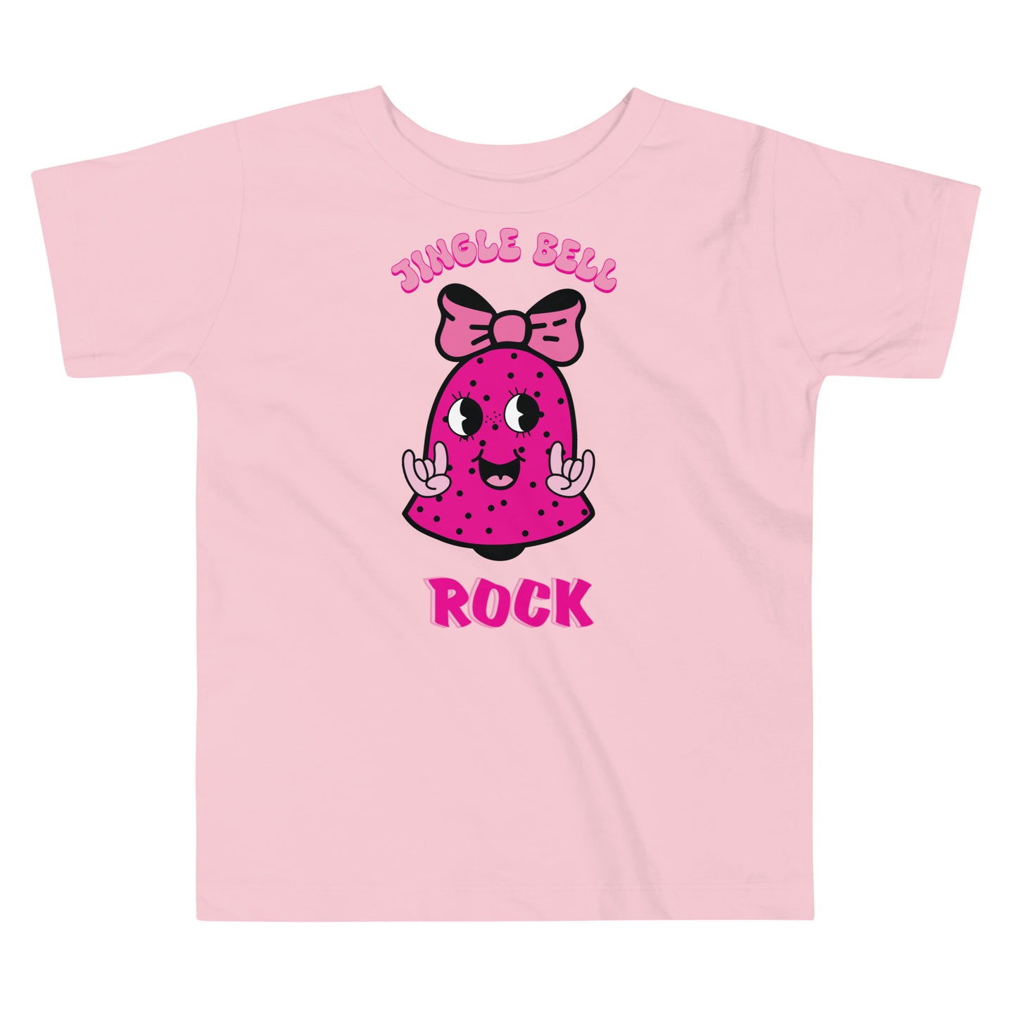 Jingle Bell Rock Pink Retro Toddler Short Sleeve Tee